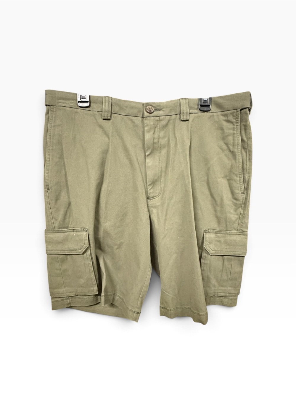 Haggar Men’s Comfort Stretch Cargo Shorts 36W Olive Expandable Waist NWT
